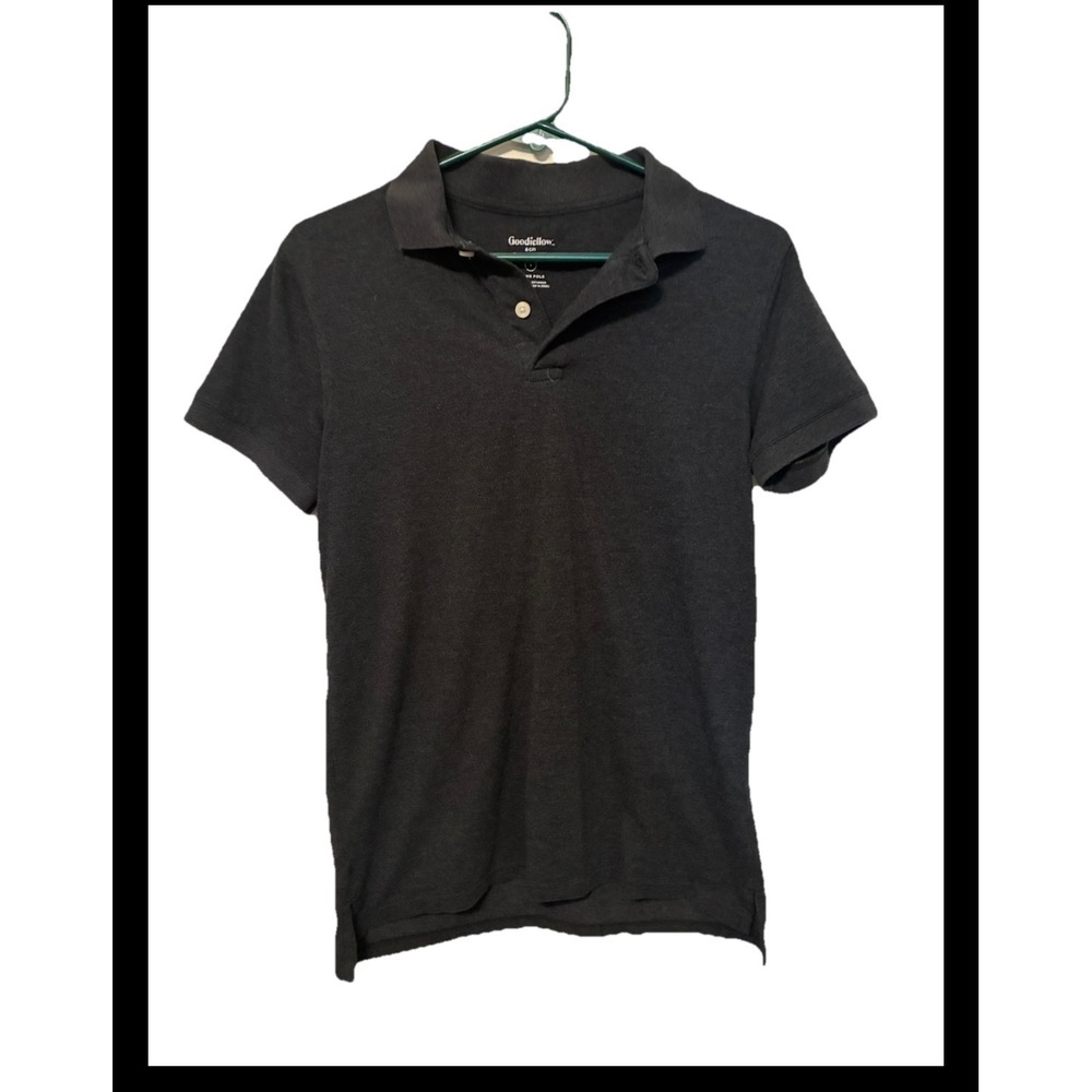 Goodfellow & Co Mens Loring Polo Shirt Charcoal Grey Pique Knit Small